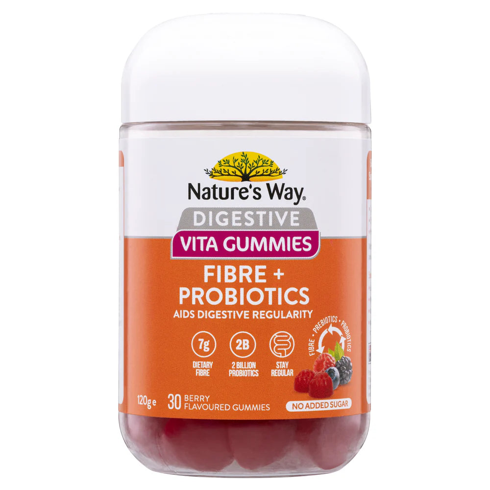 Nature's Way Digestive Fibre + Probiotic Gummies 30s