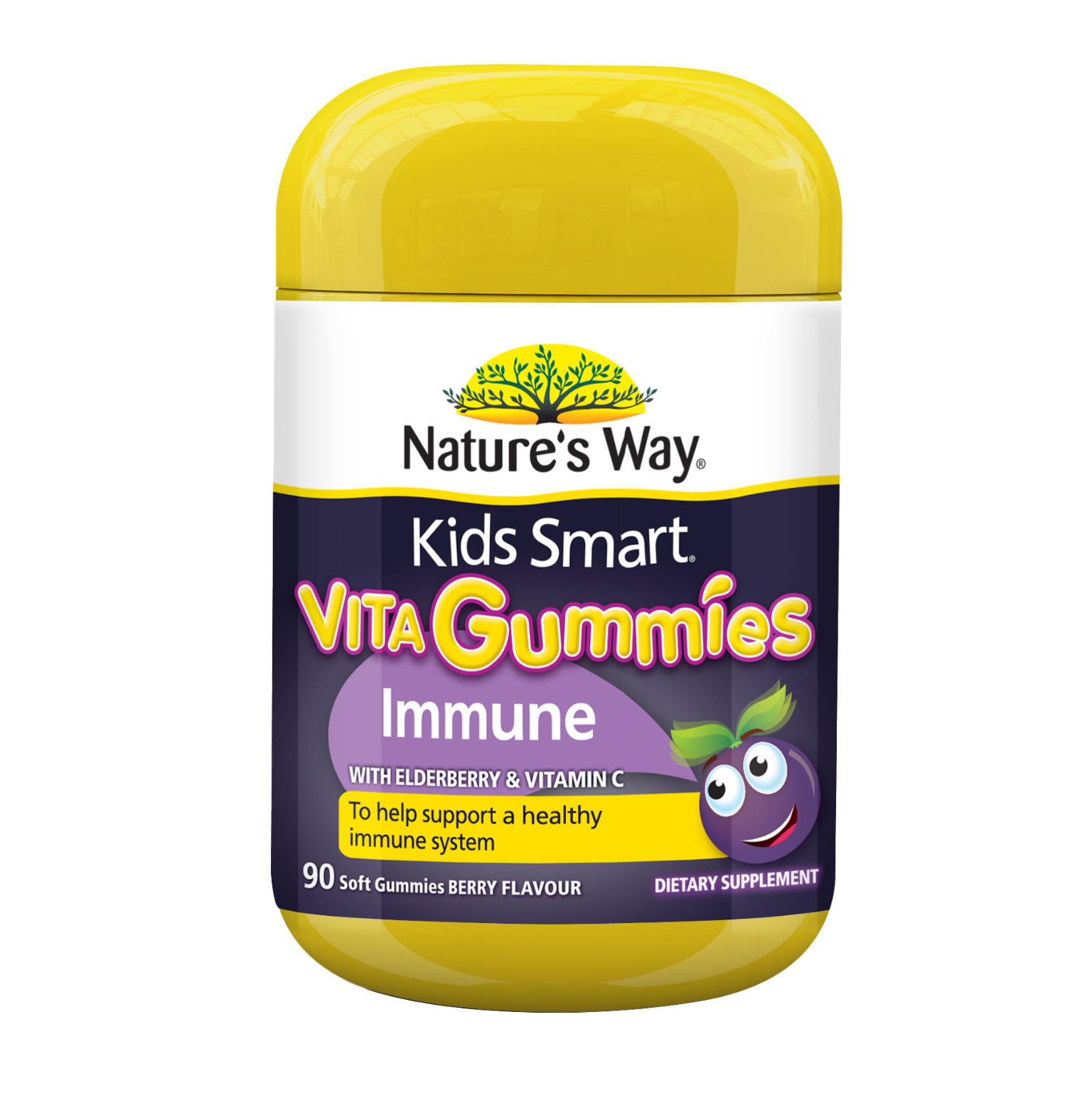 Nature's Way Kids Smart Vita Gummies immune supplement on a white background