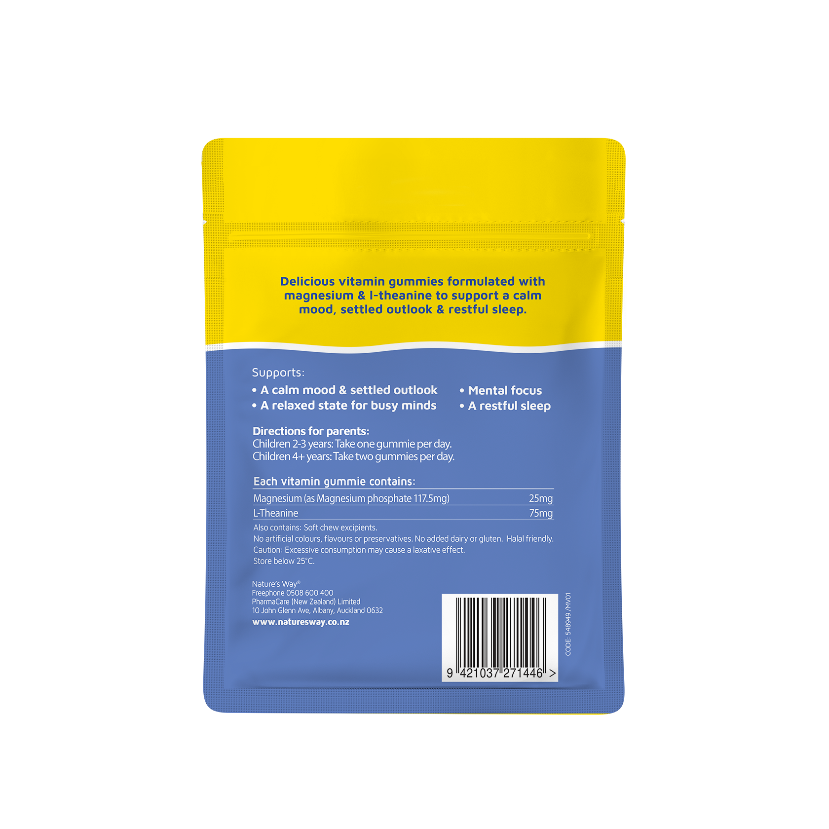 Nature's Way Kids Smart Vita Gummies Calm Pouch 25s