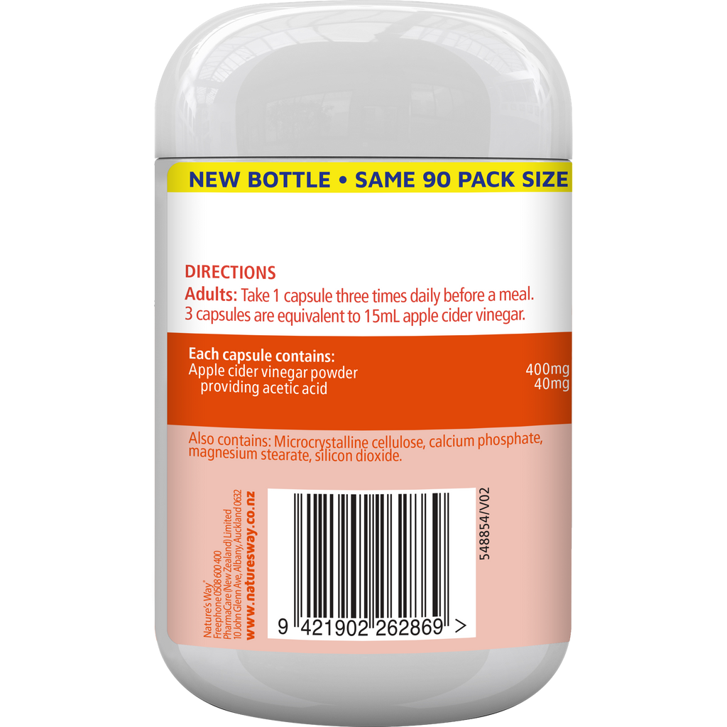 Nature's Way Apple Cider Vinegar Capsules 90s