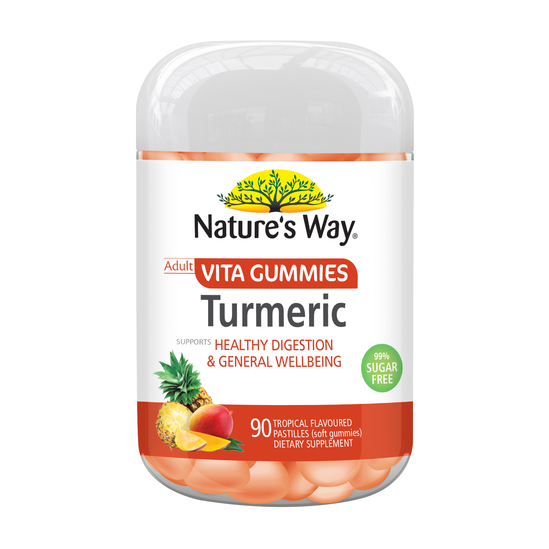Nature's Way Adult Vita Gummies Turmeric supplement packaging on a white background