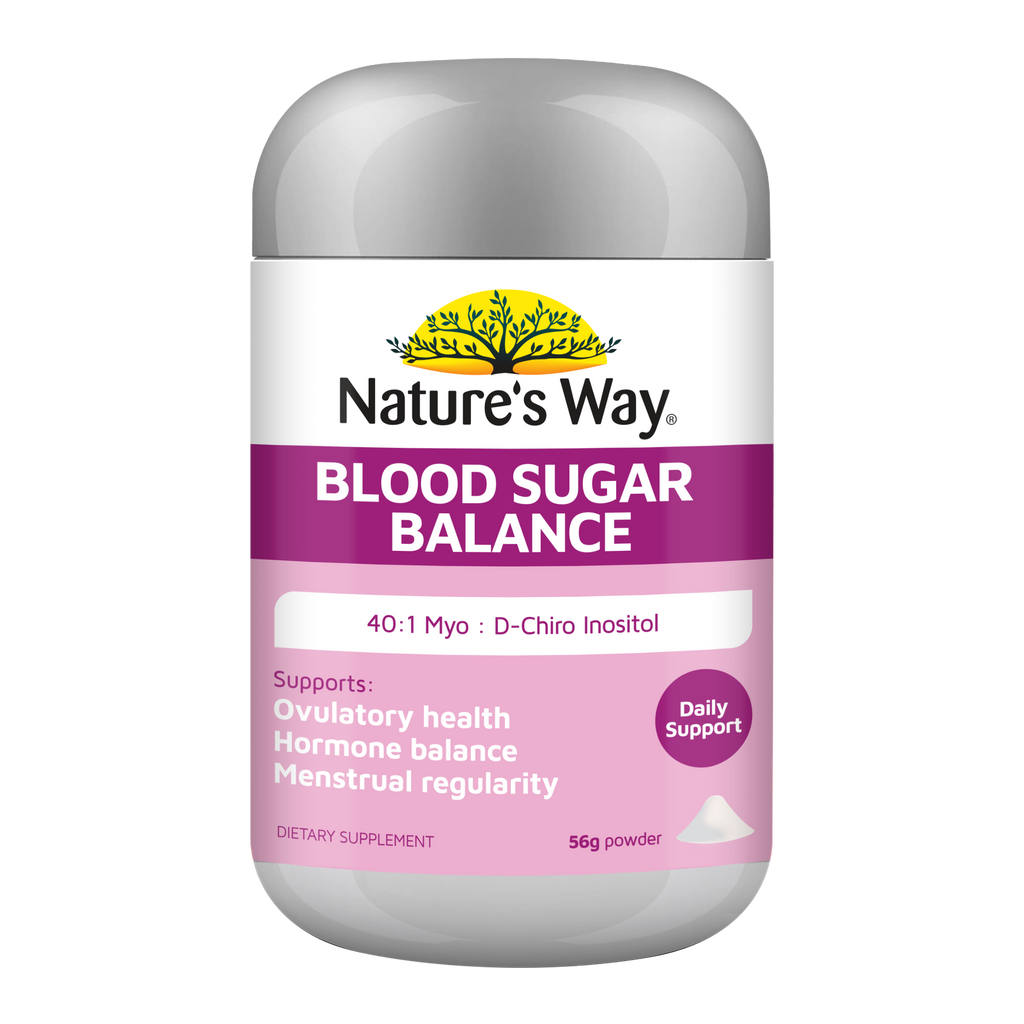 Nature's Way Blood Sugar Balance supplement container on a white background