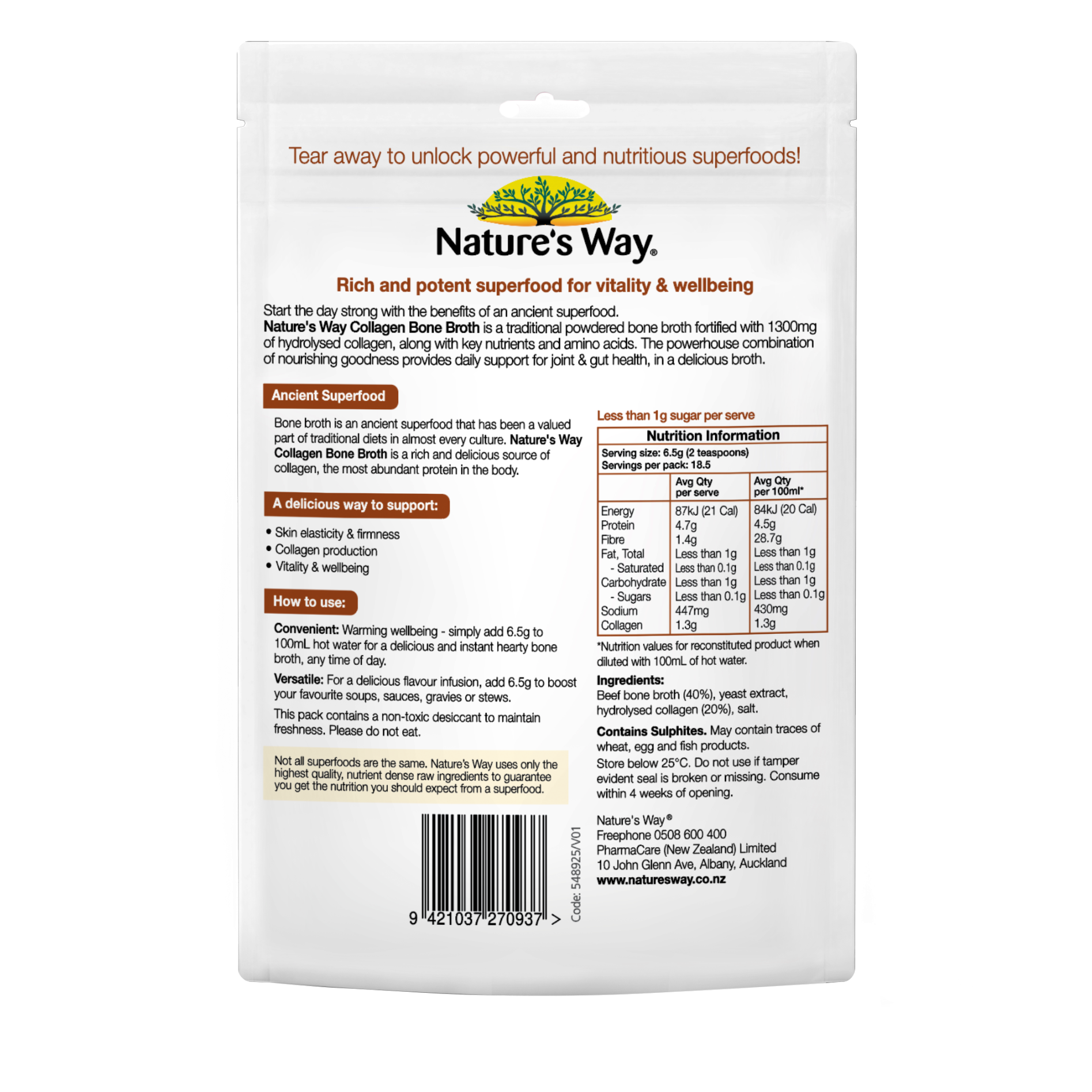 Nature's Way Bone Broth Powder 120g