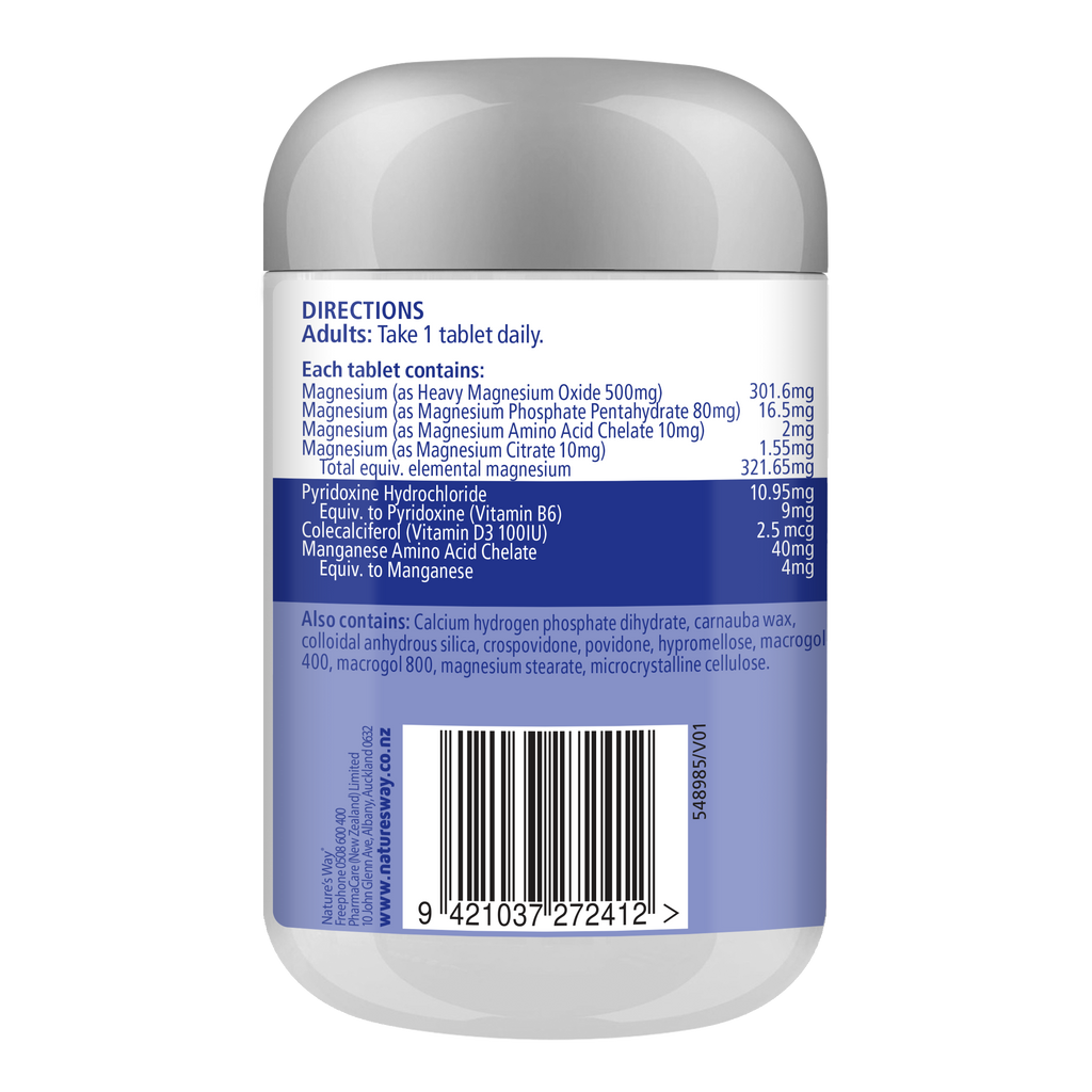 Nature's Way High Strength Magnesium Tablets 120s