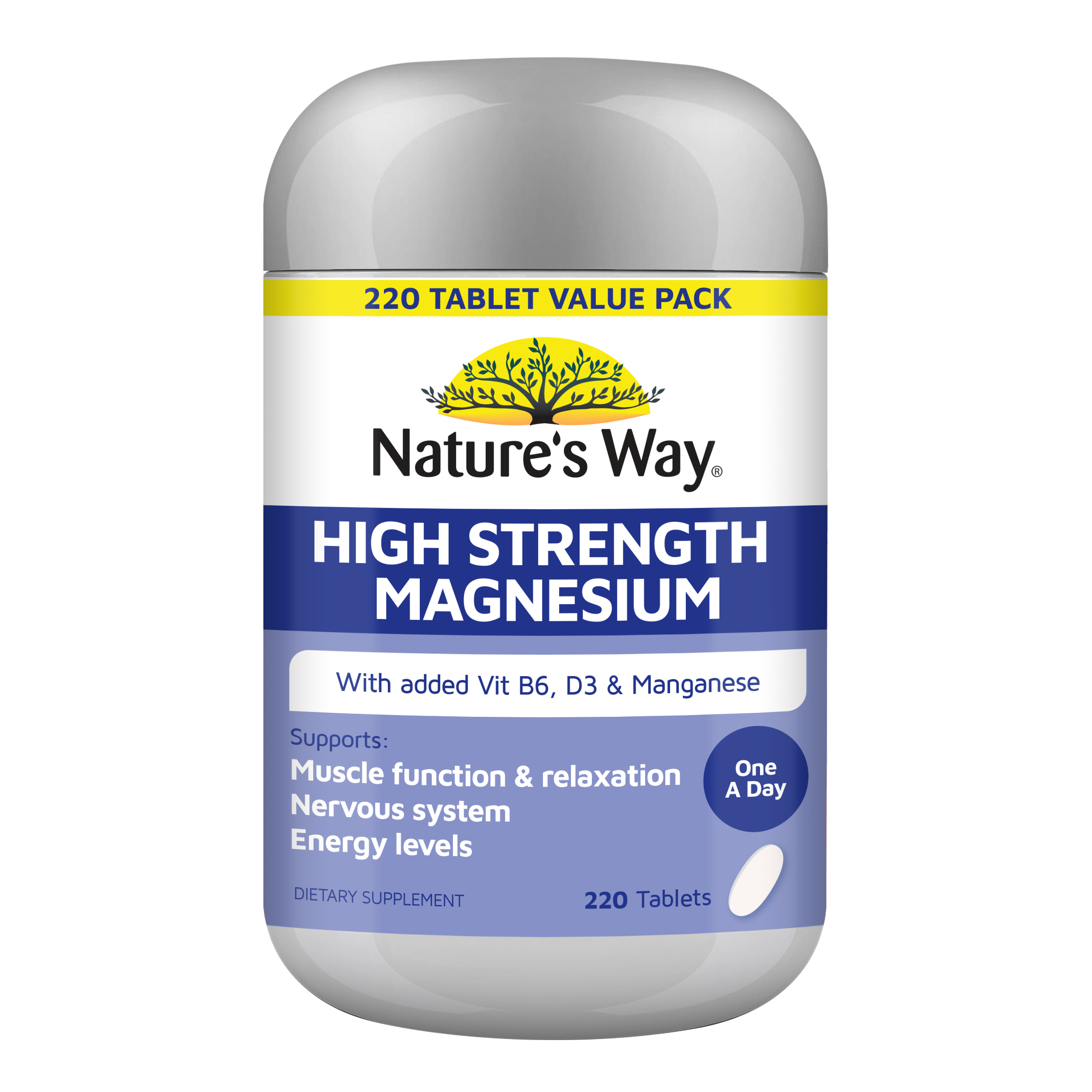 Nature's Way High Strength Magnesium Tablets 220s