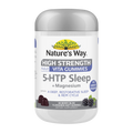 Nature's Way High Strength 5-HTP Sleep + Magnesium supplement container on a white background