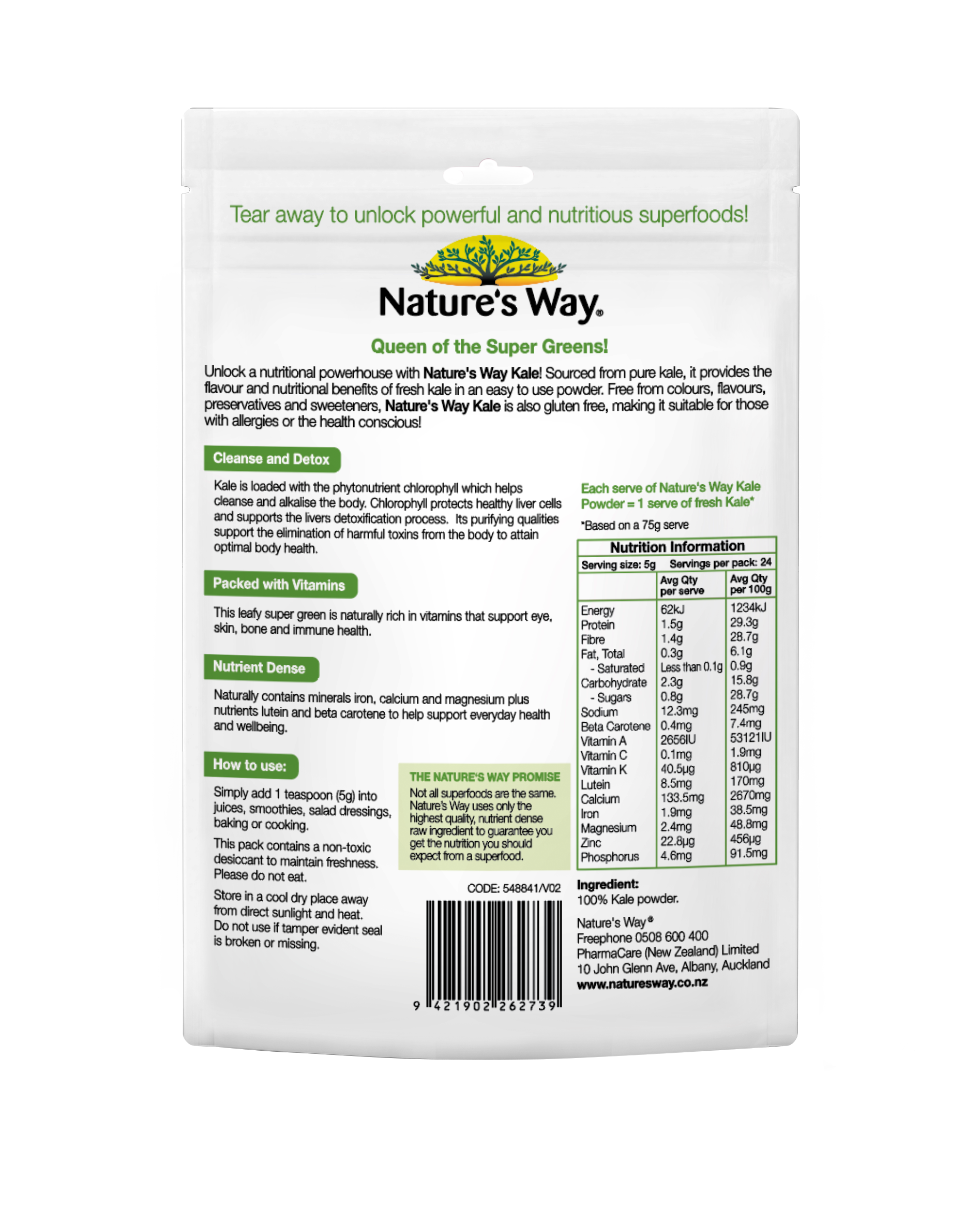 Nature's Way Kale Powder 120g