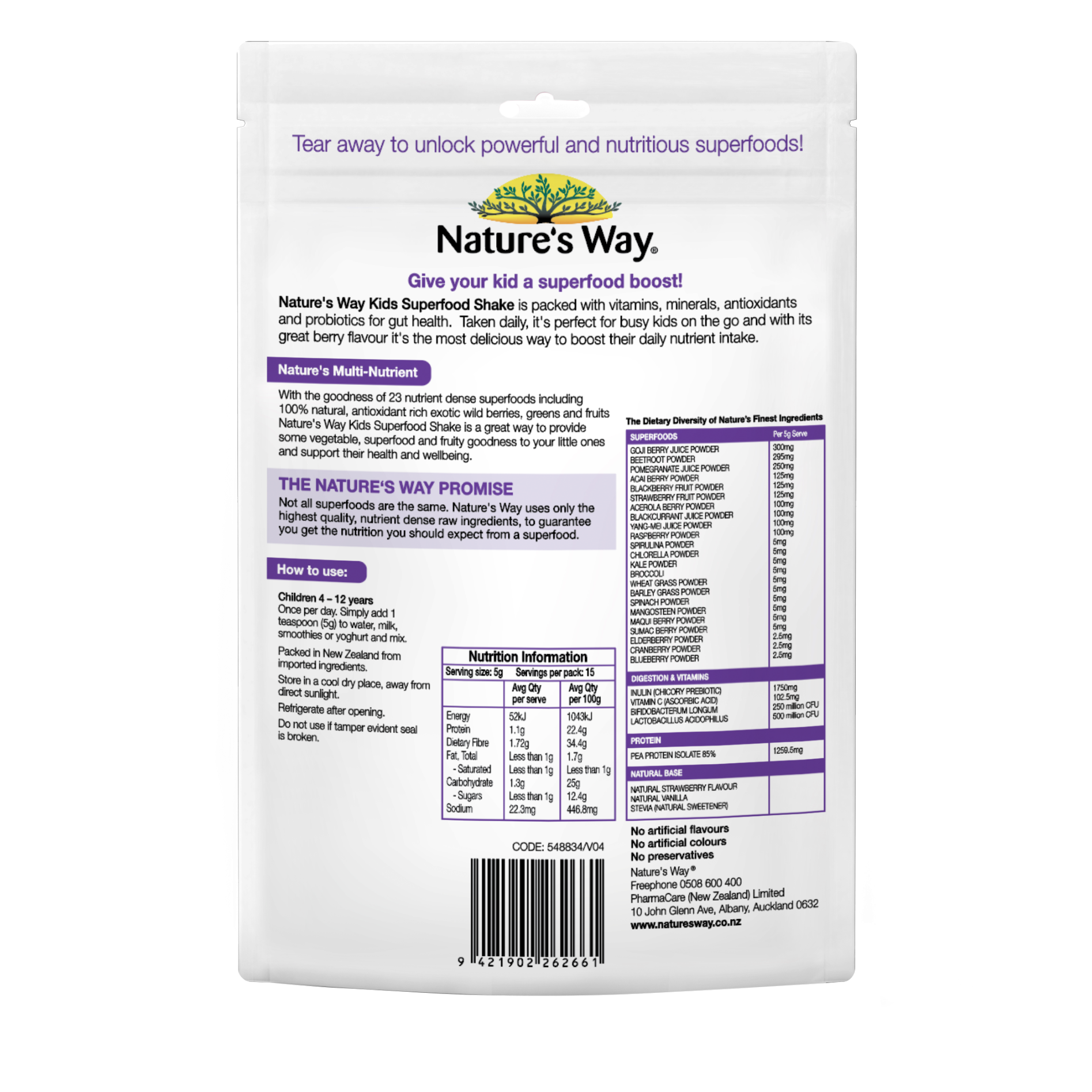 Nature's Way  Kids Superfood Shake 75g