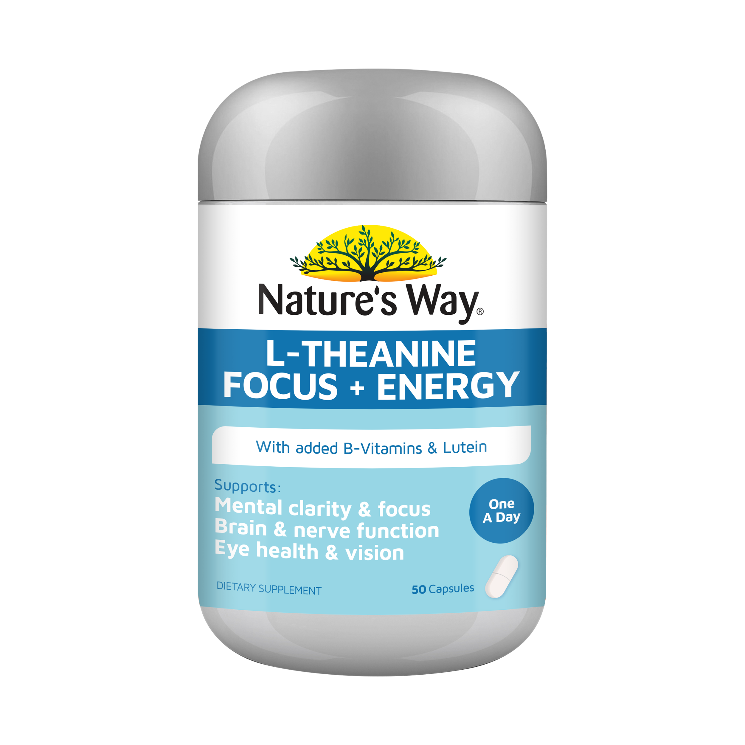 Nature's Way L-Theanine Focus + Energy Capsules 50s