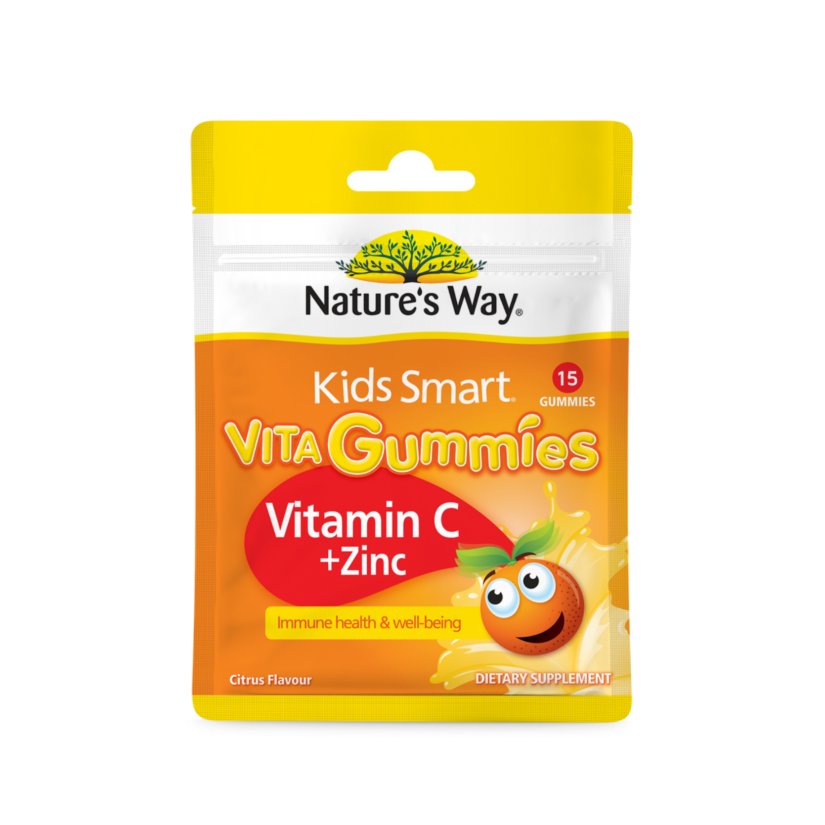 Nature's Way Kids Smart Vita Gummies Vit C + Zinc Pocket Pack 15s