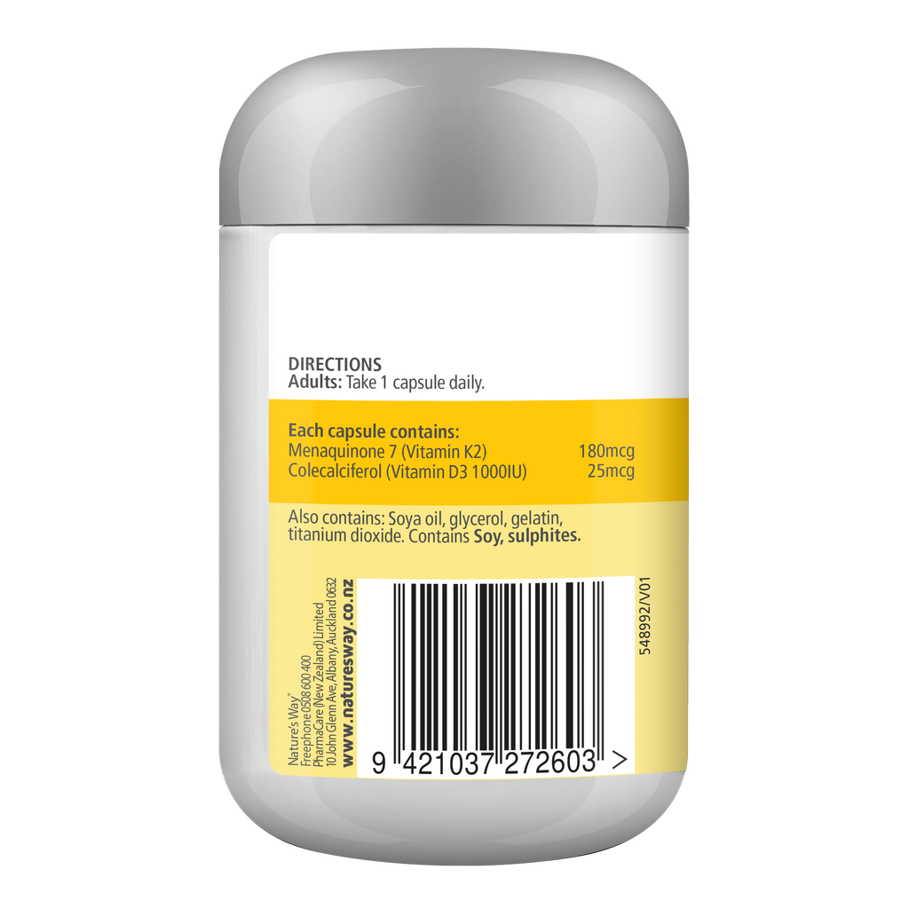 Nature's Way Vitamin K2 + D3 Capsules 30s