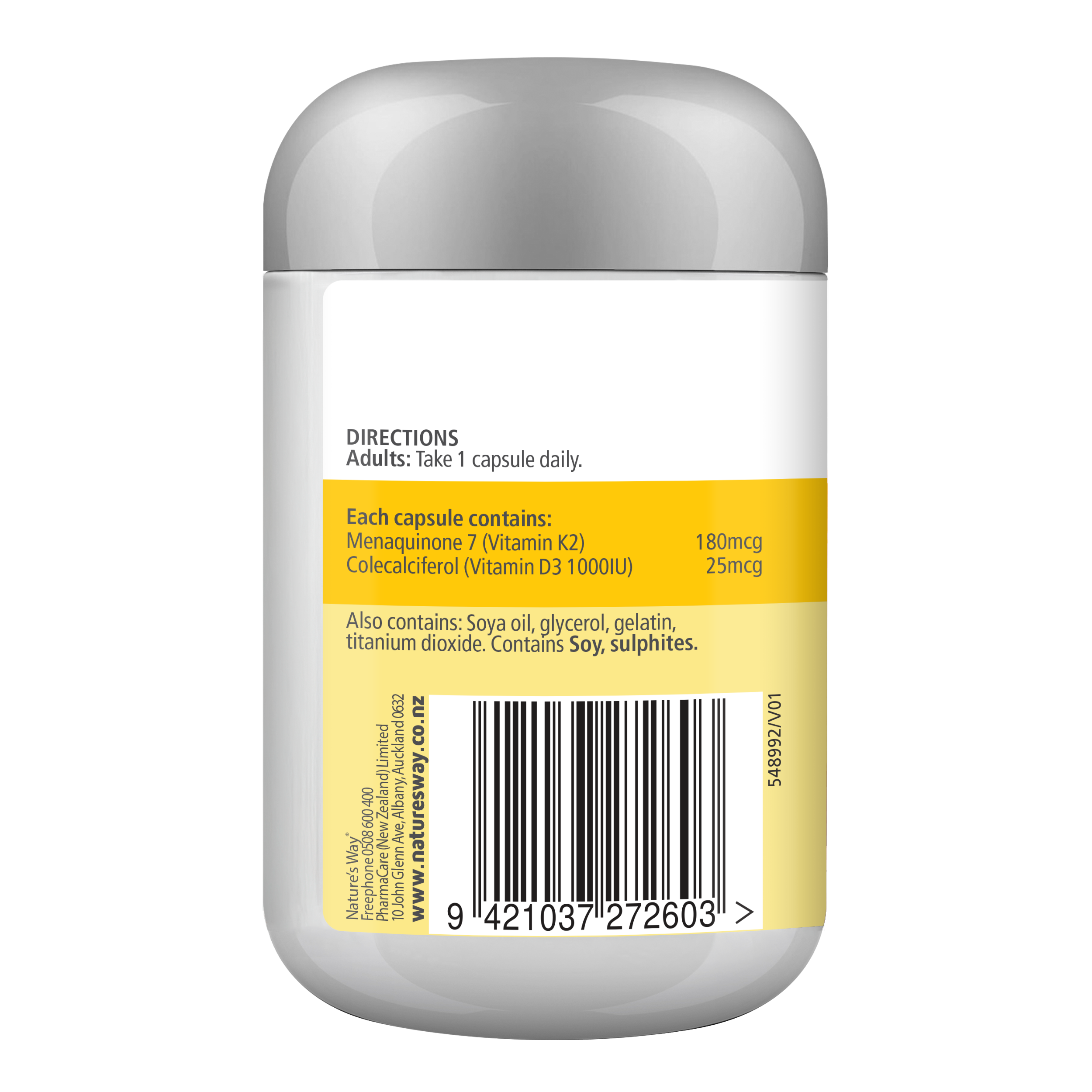 Nature's Way Vitamin K2 + D3 Capsules 30s