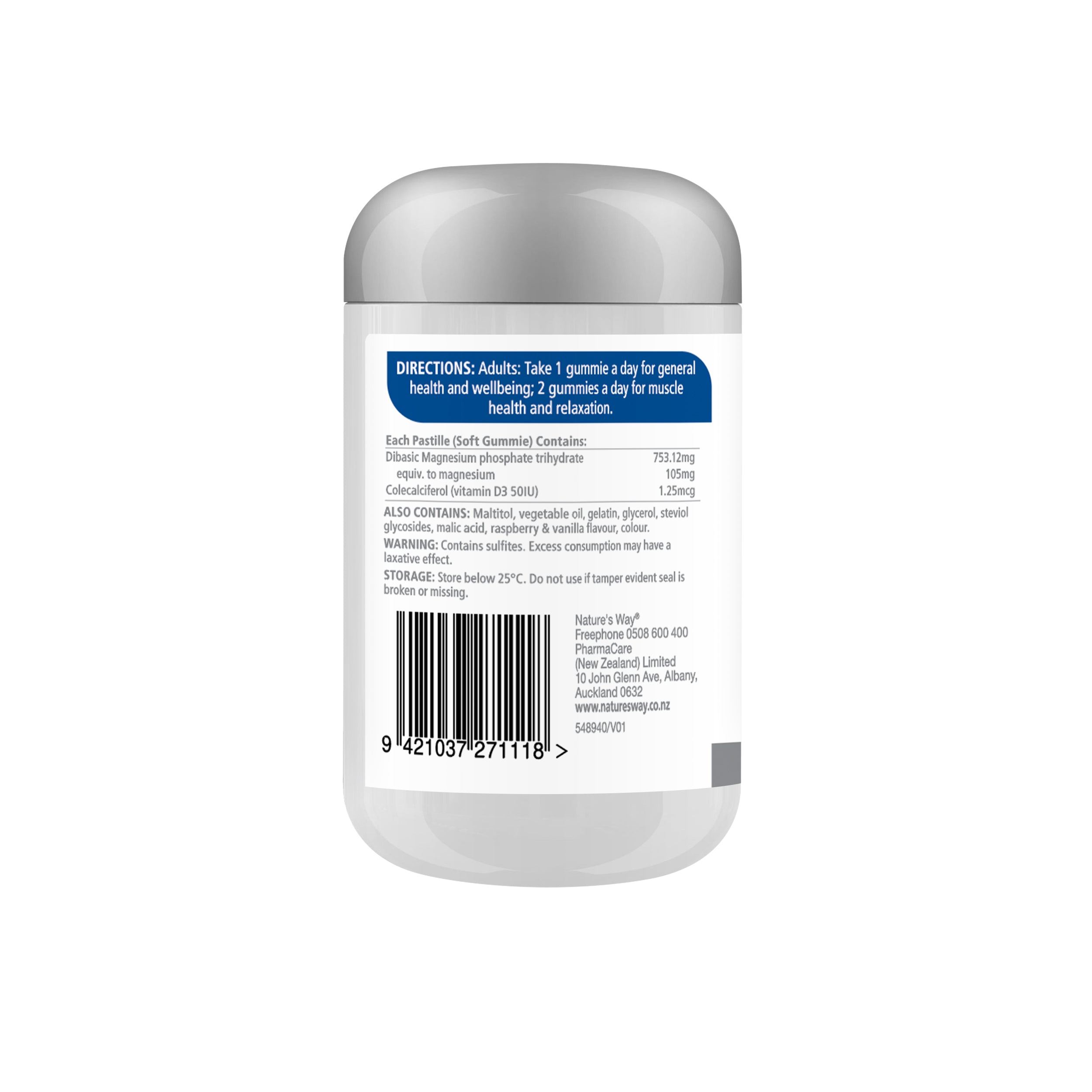 Nature's Way High Strength Adult Vita Gummies Magnesium 50s