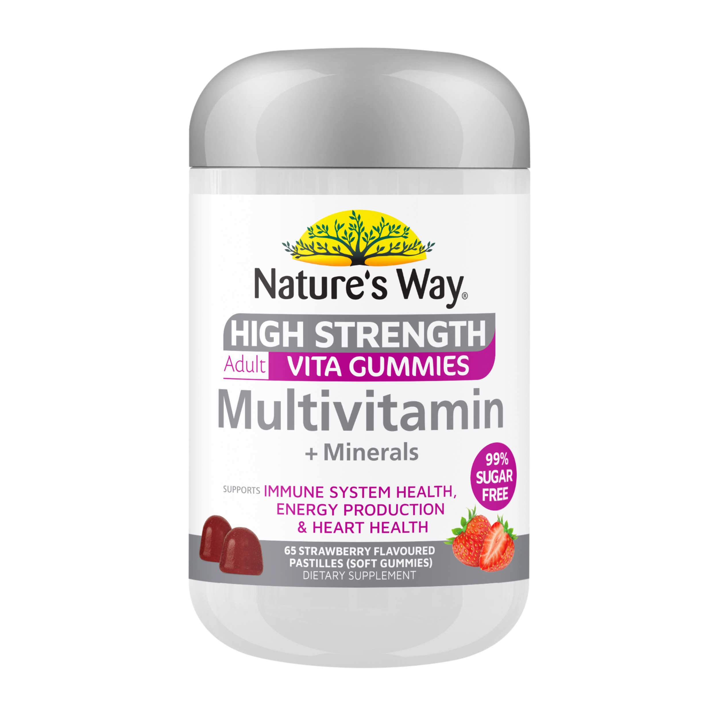 Nature's Way High Strength Adult Vita Gummies Multivitamin container on a white background